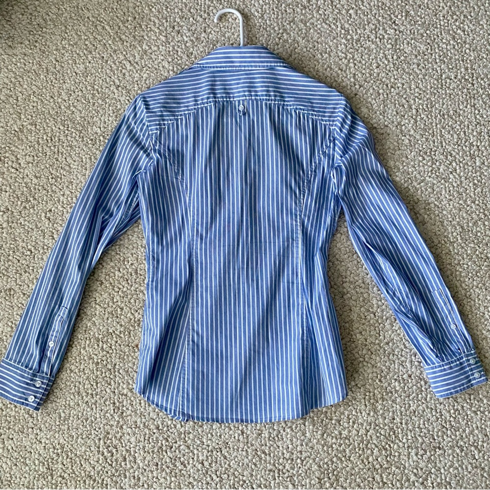 Express blue & white stripe button up - Picture 3 of 4